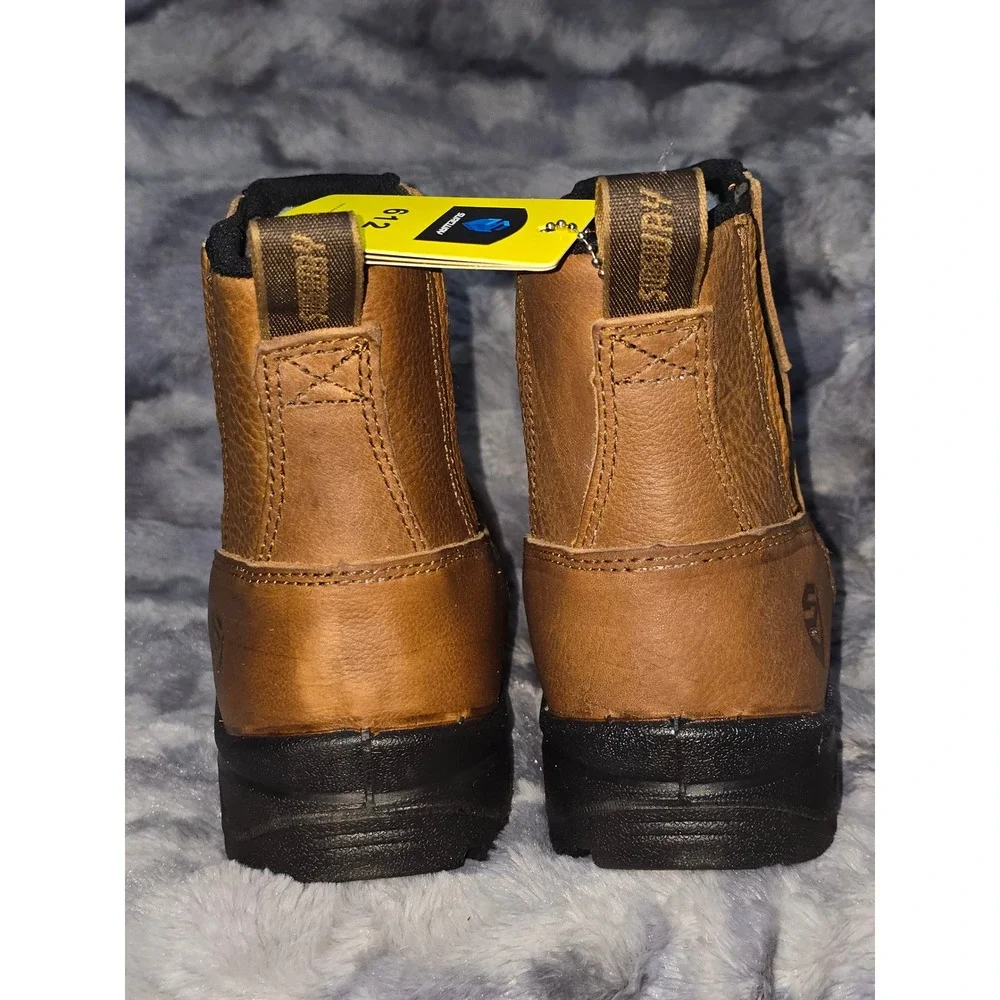 NWT Sureway 612 Brown Leather Soft toe Work Boots Slip Resistant EH Rated SZ 9.5